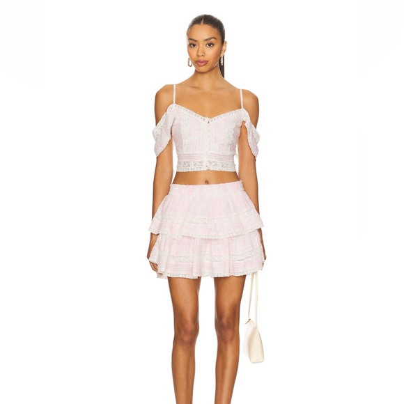 Love shack fancy ruffle tie dye mini skirt - Picture 2 of 10